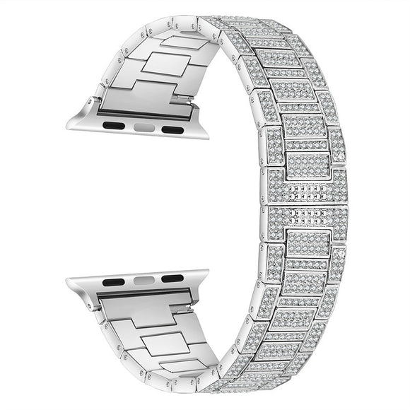 Correa de Reloj Mariposa de Diamante Completo en Aleación