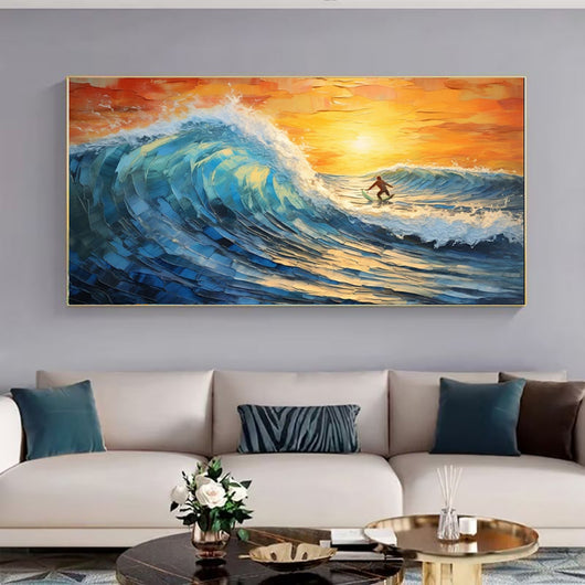Cuadro Óleo Artesanal Gran Formato - Paisaje Marino con Velero para Sala de Estar - Image 13