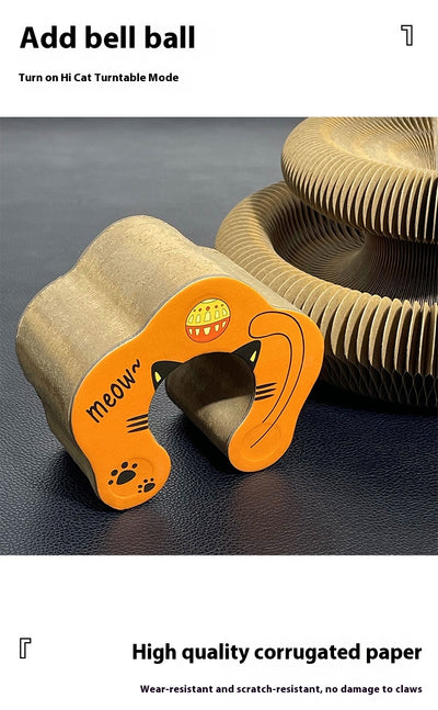 Rascador Plegable para Gatos con Pelota Magnética y Tablero Intercambiable - Image 8