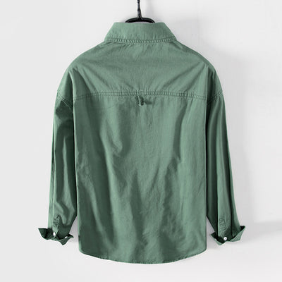 Camisa Chaqueta de Trabajo Casual en Algodón para Hombre - Image 9