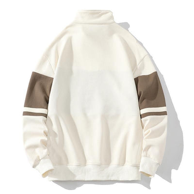 Suéter Cuello Alto Hombre Estilo Europeo Contraste de Colores Casual Deportivo - Image 4