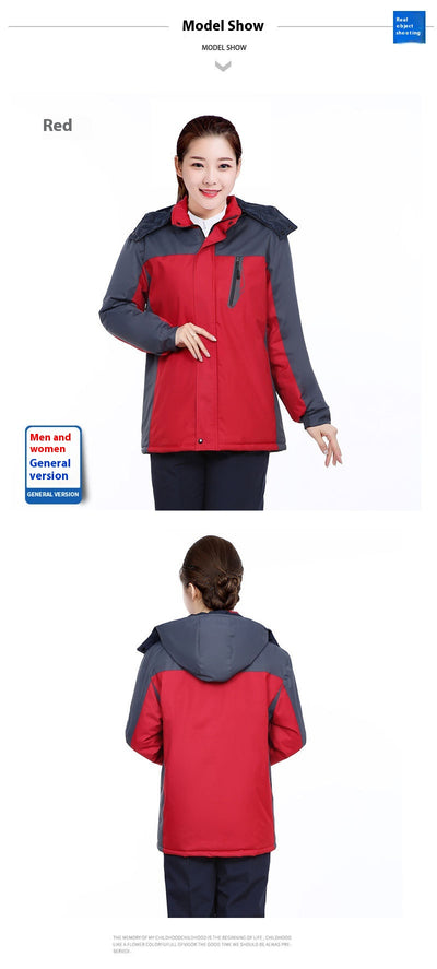 Chaqueta de Trabajo Acolchada Impermeable con Capucha para Invierno - Image 11