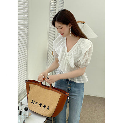 Blusa Escote V Manga Corta con Borde Texturizado - Diseño Sofisticado para Mujer - Image 12