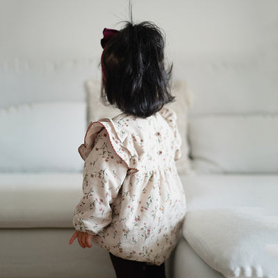 Enterizo Infantil de Manga Larga con Cuello de Muñeca Floral - Image 5