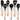 Cooking Utensils Set of 6, Silicone Kitchen Utensils with Wooden Handle, Non-Stick Cookware Friendly & Heat Resistant, Includes Spatula/Ladle/Slotted Turner/Serving Spoon/Spaghetti Server(Black) - Tekeno