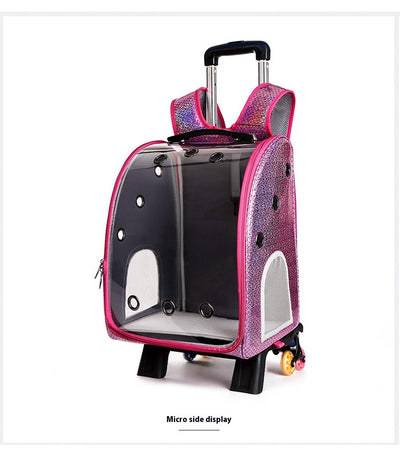 Mochila Transportadora Transparente Plegable para Perros Pequeños con Bolsillo Pañales - Image 27