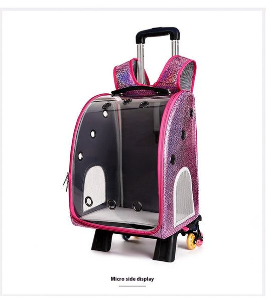 Mochila Transportadora Transparente Plegable para Perros Pequeños con Bolsillo Pañales - Image 27