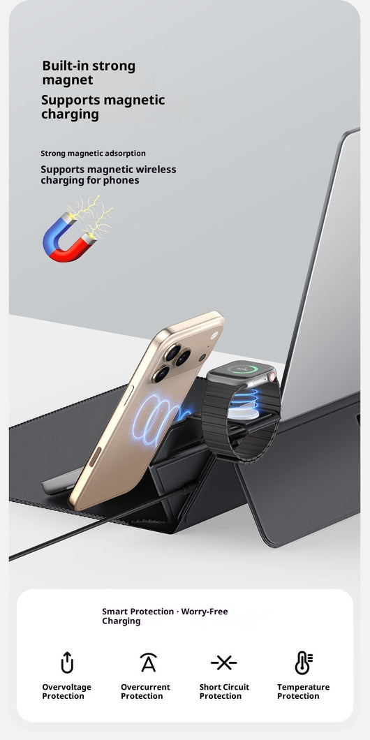 Cargador Inalámbrico 3 en 1 Multifuncional con Funda para Laptop - Image 14