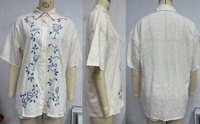 Conjunto Casual de Camisa Corta con Bordado 3D y Textura - Image 25