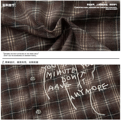 Camisa Hombre Otoño Manga Larga Tie-Dye Cuadros Estilo Retro Americano - Image 4