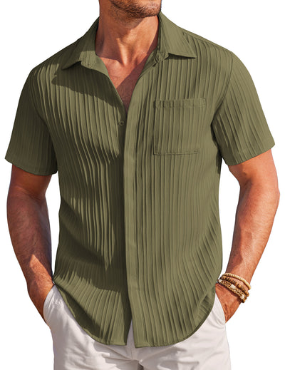 Camisa Cardigan Manga Corta para Hombre - Estilo Moderno y Versátil - Image 18