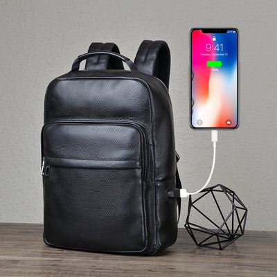 Mochila Ejecutiva de Cuero Genuino para Hombre con Compartimento para Laptop - Image 6