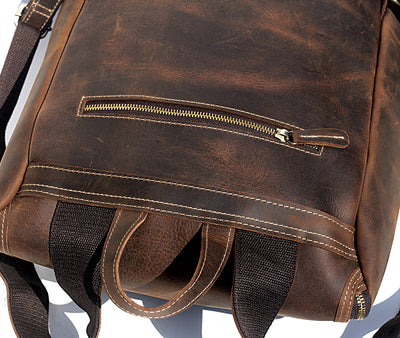 Mochila de Cuero Crazy Horse Estilo Retro para Hombre - Image 3