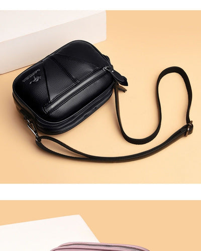 Bolso Bandolera Redondo de Cuero Genuino - Versátil y Elegante - Image 16