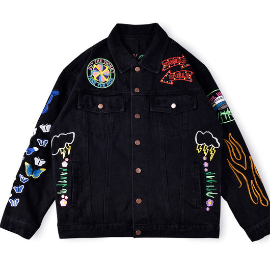 Chaqueta Denim Bordada Invincible Heavy Industries
