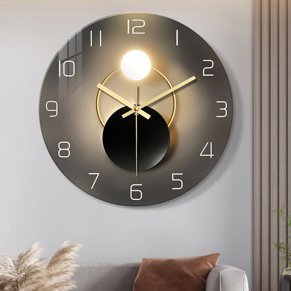 Reloj de Pared de Cristal Templado Silencioso para Sala