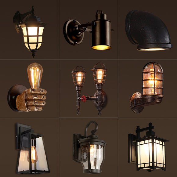 Lámpara de Pared Industrial Retro para Dormitorio y Pasillos