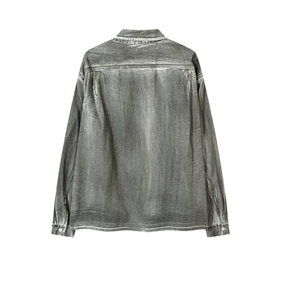 Camisa Vaquera Desgastada de Estilo Industrial para Hombre - Image 2