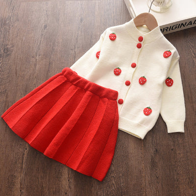 Conjunto de Primavera para Niñas: Suéter Manga Larga, Blusa y Falda con Moño - Image 24