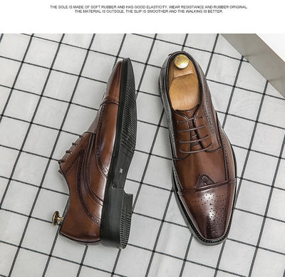 Zapatos de Cuero Clásico Estilo Británico Talla Grande - Cordones Bajos - Image 17