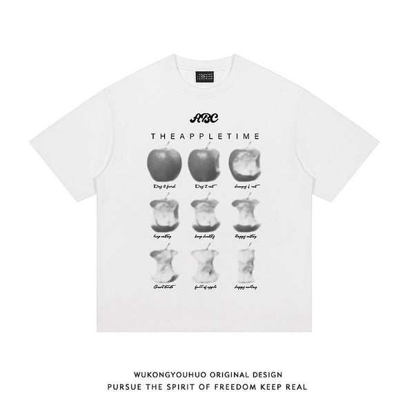 Camiseta Estampado Manzana Suelta Hombre - Diseño Casual Lovers