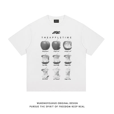Camiseta Estampado Manzana Suelta Hombre - Diseño Casual Lovers - Image 2