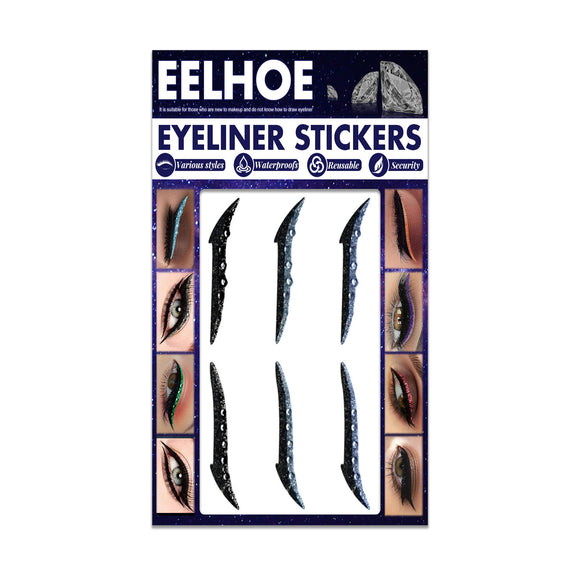 Delineador Adhesivo Diamantado Impermeable - Pegatinas de Eyeliner Gato Sexy para Maquillaje
