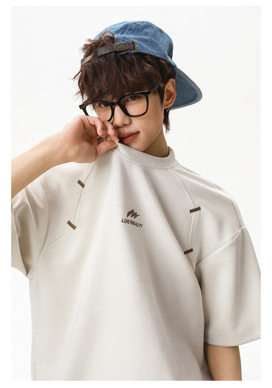 Playera Estructurada de Manga Corta con Textura Combinada para Hombre - Image 18