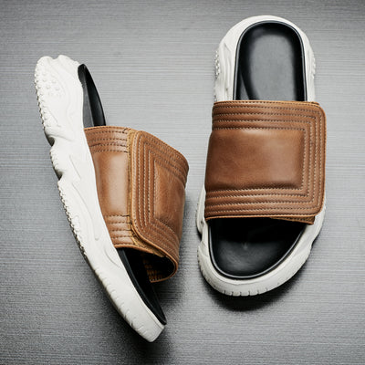 Sandalias Casual de Cuero con Suela Gruesa Verano - Image 2
