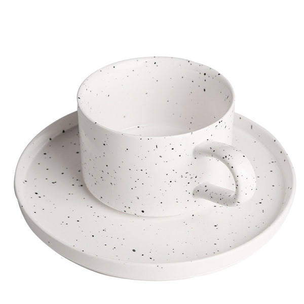 Taza de Café de Cerámica con Tapa y Cuchara
