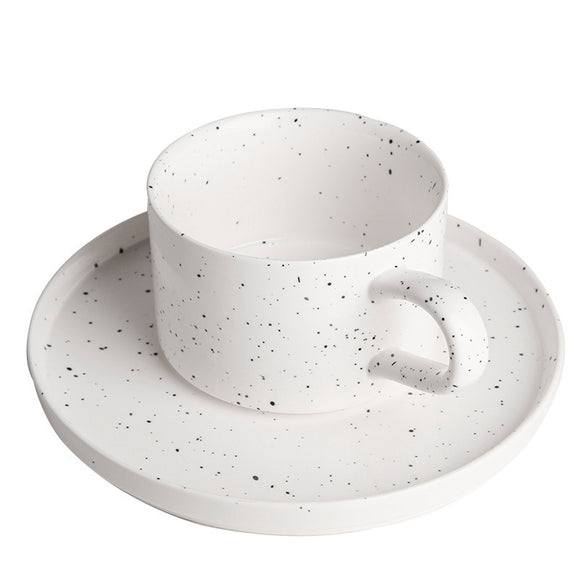 Taza de Café de Cerámica con Tapa y Cuchara