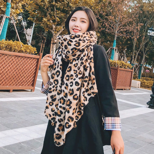 Bufanda Estampado Leopardo Otoño Invierno - Abrigo Suave de Cashmira Artificial - Image 14