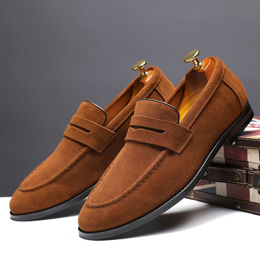 Zapatos Casuales Lazy Shoes de Cuero Nubuck para Hombre
