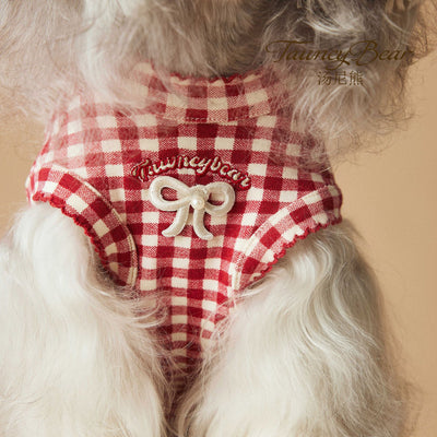 Chaleco Escocés sin Mangas para Perro Maltés y Schnauzer Teddy en Rojo - Image 4