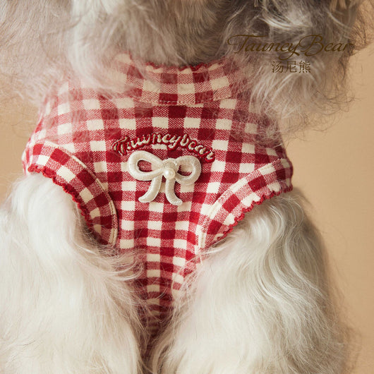 Chaleco Escocés sin Mangas para Perro Maltés y Schnauzer Teddy en Rojo - Image 4