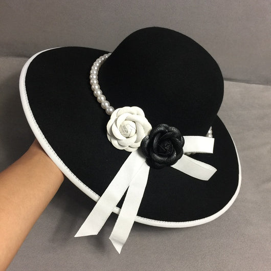 Sombrero Pescador Elegante con Perla y Flor - Estilo Vintage - Image 11