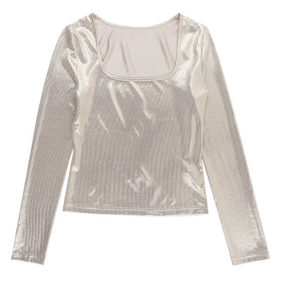 Blusa Larga Ajustada con Cuello Cuadrado y Efecto Bronceado para Mujer - Image 20