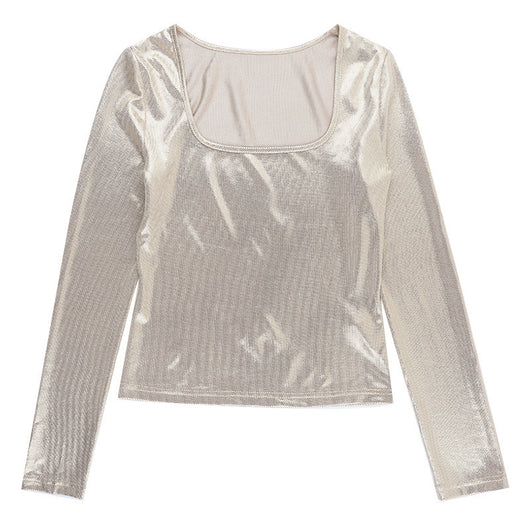 Blusa Larga Ajustada con Cuello Cuadrado y Efecto Bronceado para Mujer - Image 20