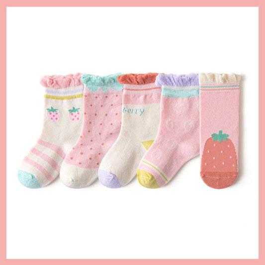 Calcetines Escolares Infantiles de Color Sólido - Tubo Medio Clásico