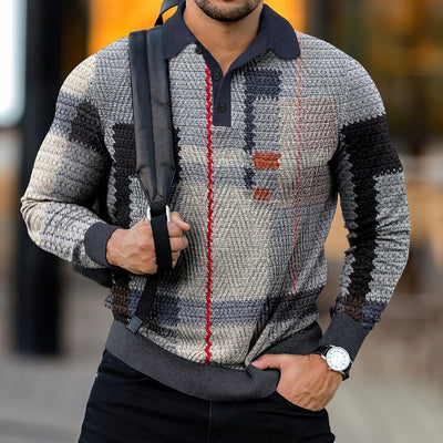 Camisa Casual con Estampado Digital y Cuello Solapa para Hombre