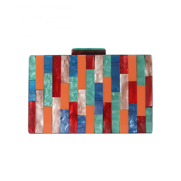 Bolso de Hombro Diagonal con Contraste Geométrico