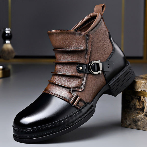 Botas Térmicas Retro Estilo Británico para Hombre con Forro de Lana y Cierre Lateral