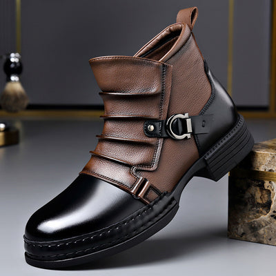 Botas Térmicas Retro Estilo Británico para Hombre con Forro de Lana y Cierre Lateral