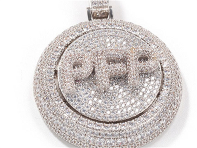 Dije Hip Hop Personalizado Giratorio con Letras y Circonitas Micro Incrustadas - Image 9
