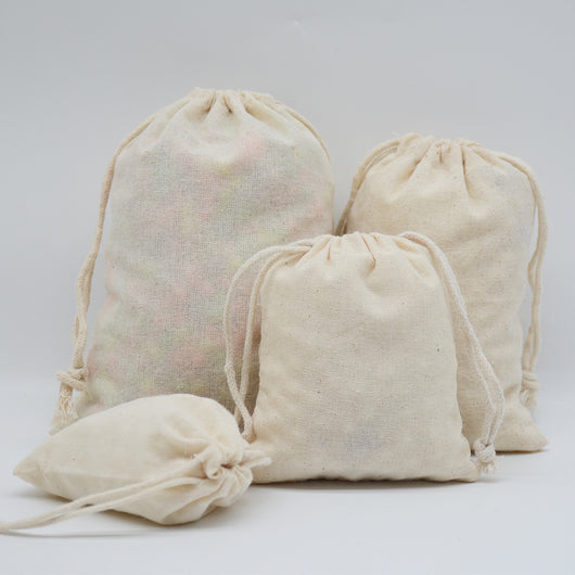 Bolsas de Algodón Puro con Cordón Bundle - Bolsas de Almacenamiento Sostenibles