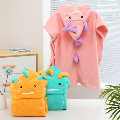 Bata de Baño Infantil Absorbente con Capucha Diseño Dinosaurio