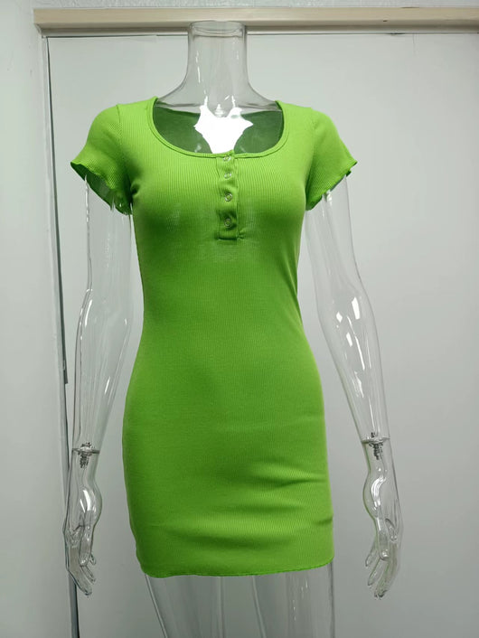 Vestido Corto con Botones de Corte Cadera - Estilo Europeo y Americano - Image 56