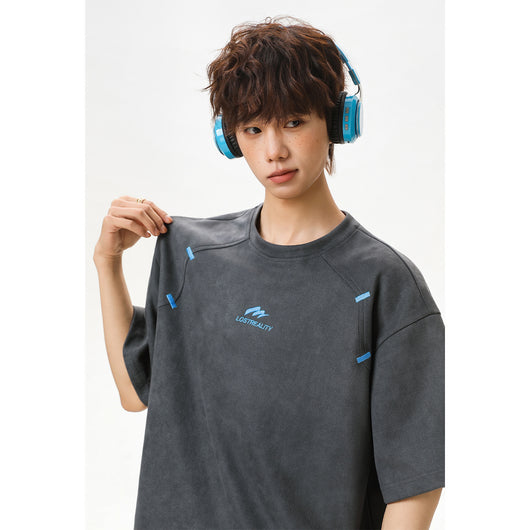 Playera Estructurada de Manga Corta con Textura Combinada para Hombre - Image 3