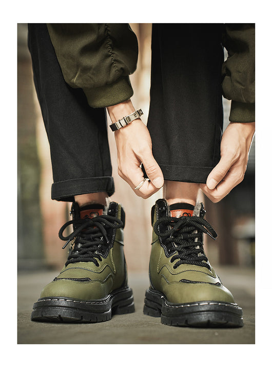 Botas Martin Altas de Cuero Genuino Estilo Británico para Hombre - Image 9