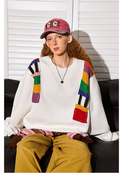 Suéter de Lana Patchwork Arcoíris Diseño Exclusivo para Mujer - Image 15